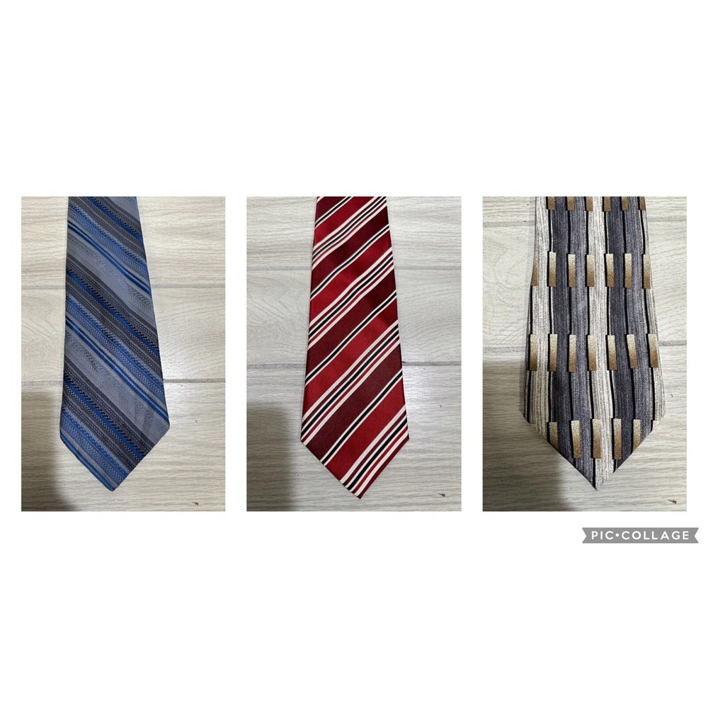 Neck Tie Custom Bundle (Set of 3) Various Patterns, Materials & Lengths -‎ Set H